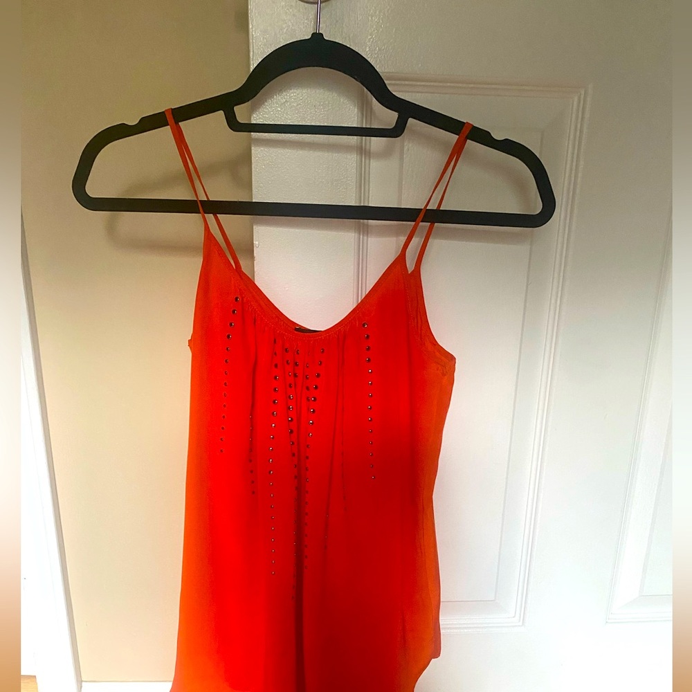 Women’s Orange studded Sleeveless Top